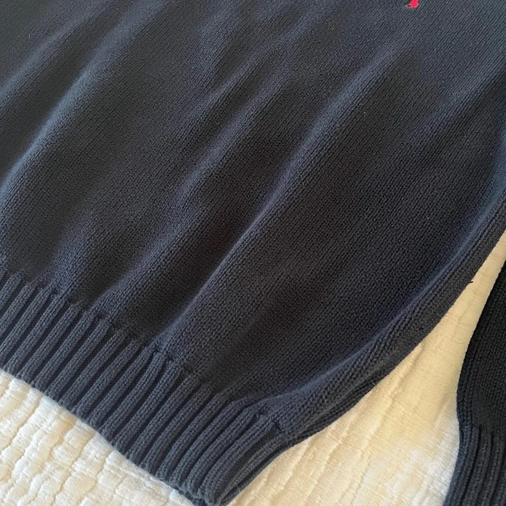 Vintage Polo Ralph Lauren Cotton Crewneck Sweater Black‎ L